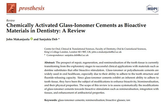 Cementos de Ionómero de Vidrio Activados Químicamente como Materiales Bioactivos en Odontología